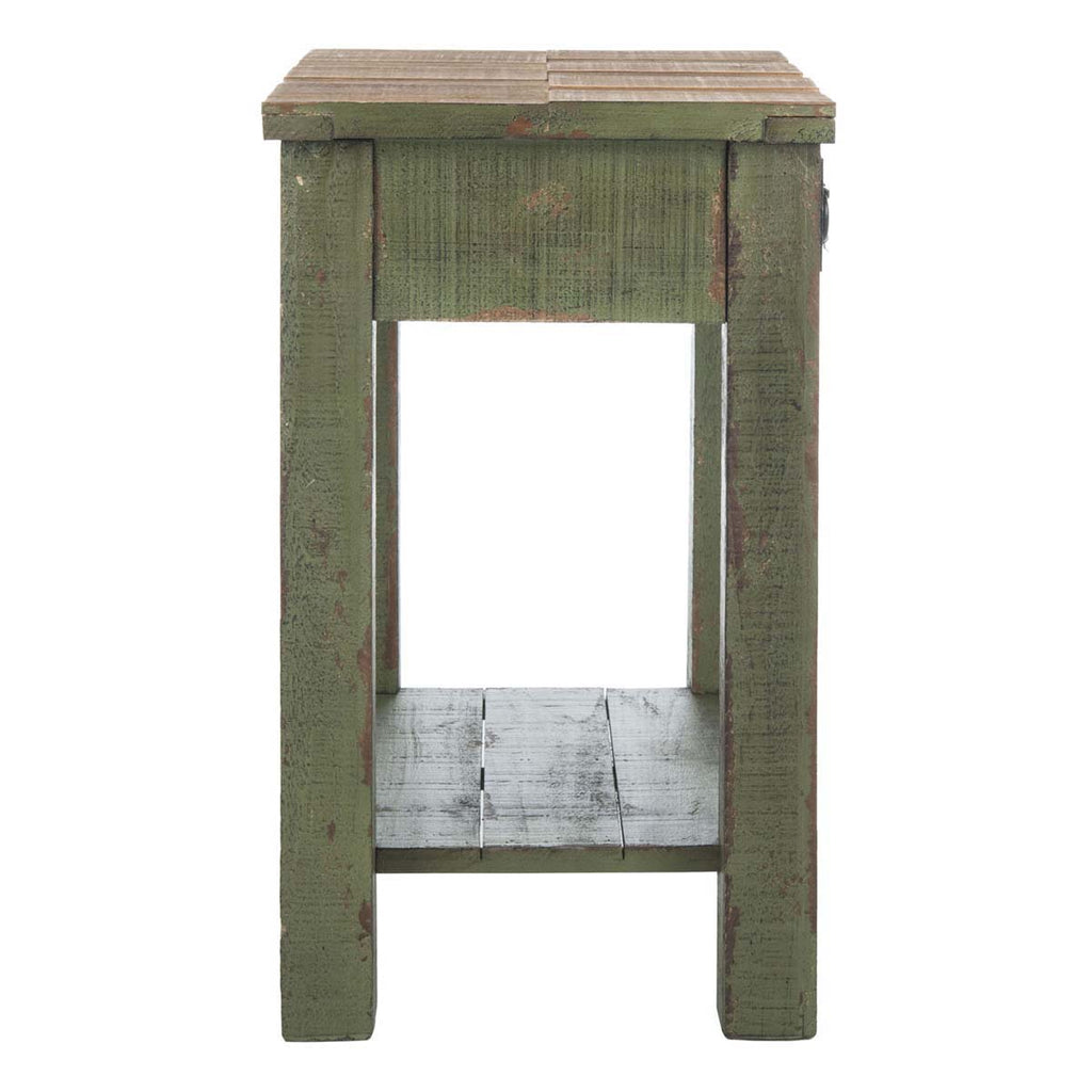 Safavieh Alfred End Table With Storage Drawer - Antique Green