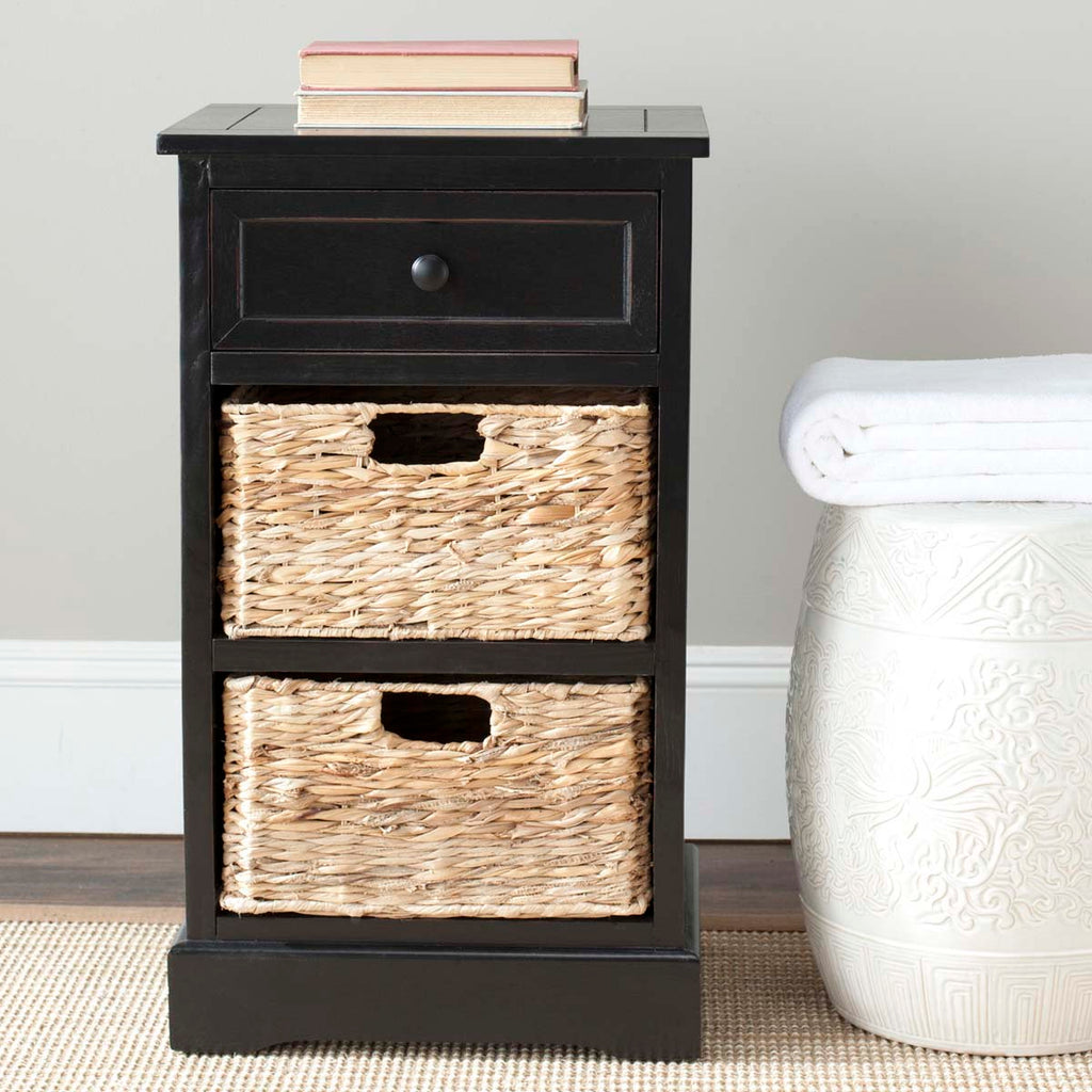 Safavieh Carrie Side Storage Side Table - Distressed Black