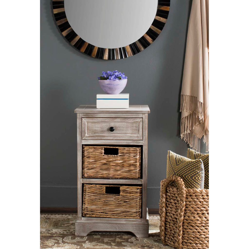 Safavieh Carrie Side Storage Side Table - White Wash
