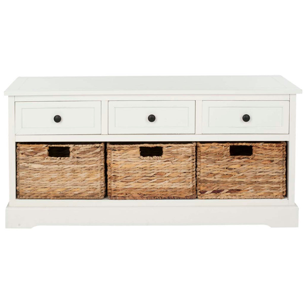 Safavieh Damien 3 Drawer Storage Bench - Distressed Cream