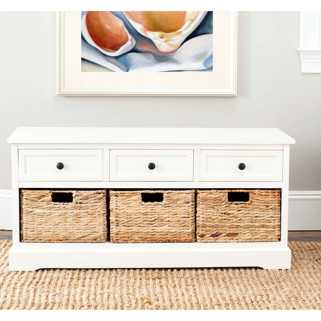 Safavieh Damien 3 Drawer Storage Bench - Distressed Cream