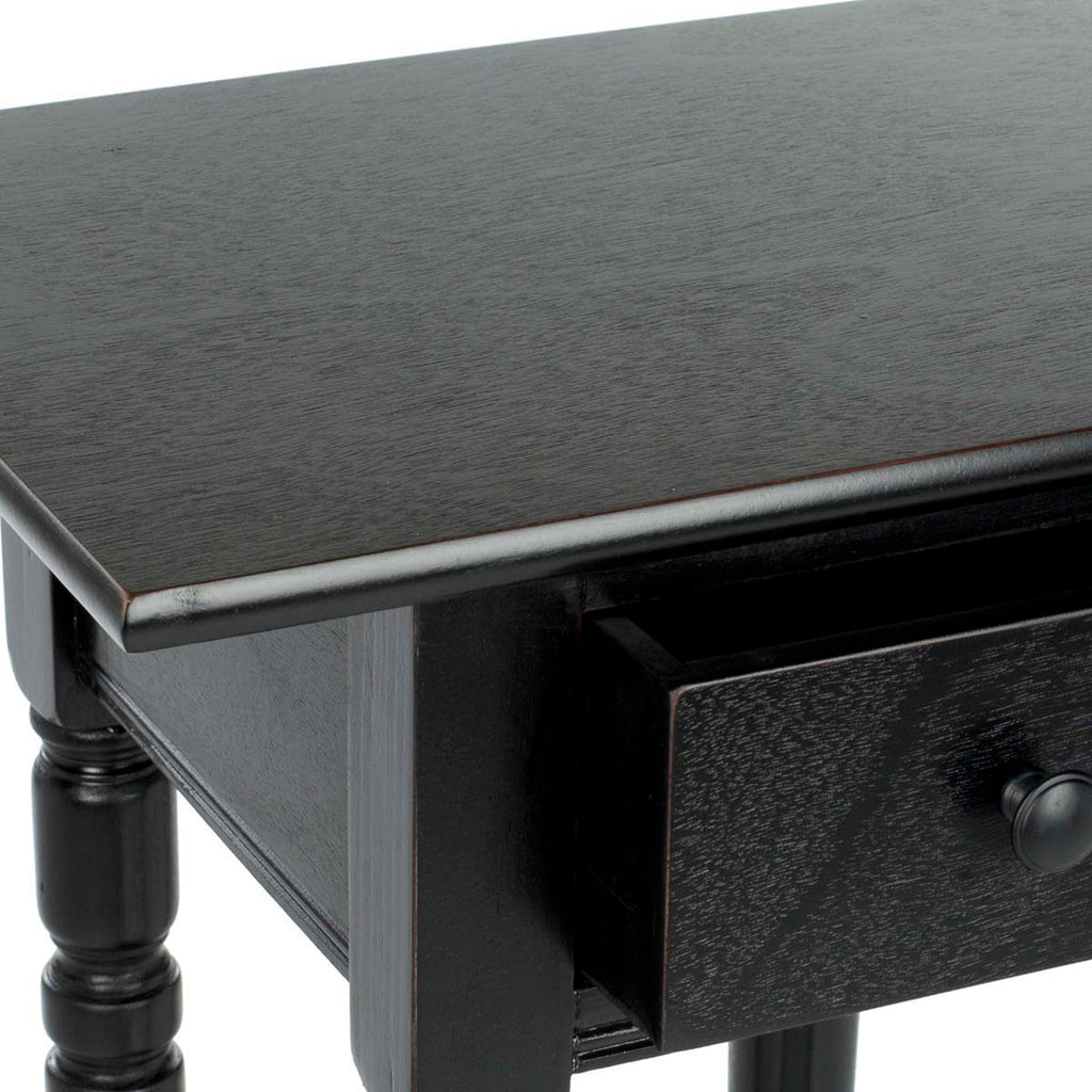 Safavieh Sabrina End Table With Storage Drawer - Distressed Black