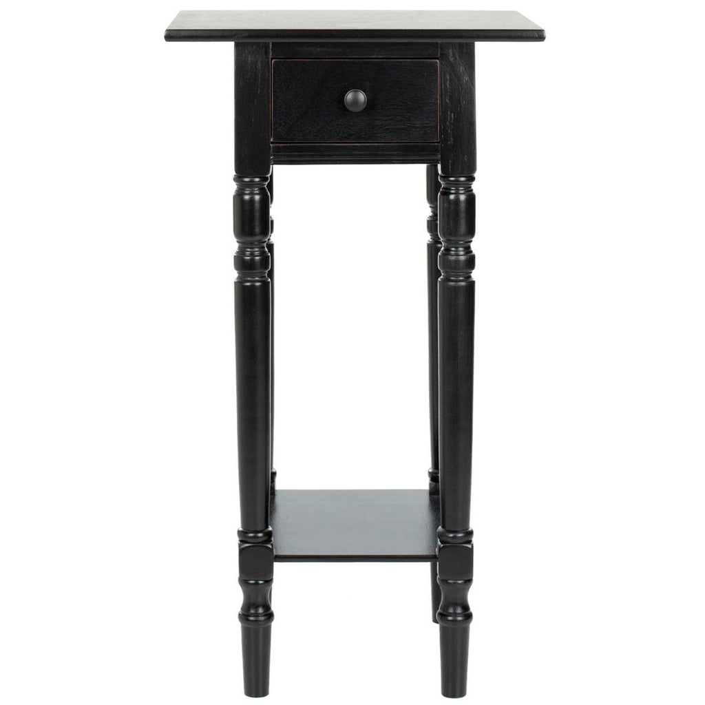 Safavieh Sabrina End Table With Storage Drawer - Distressed Black