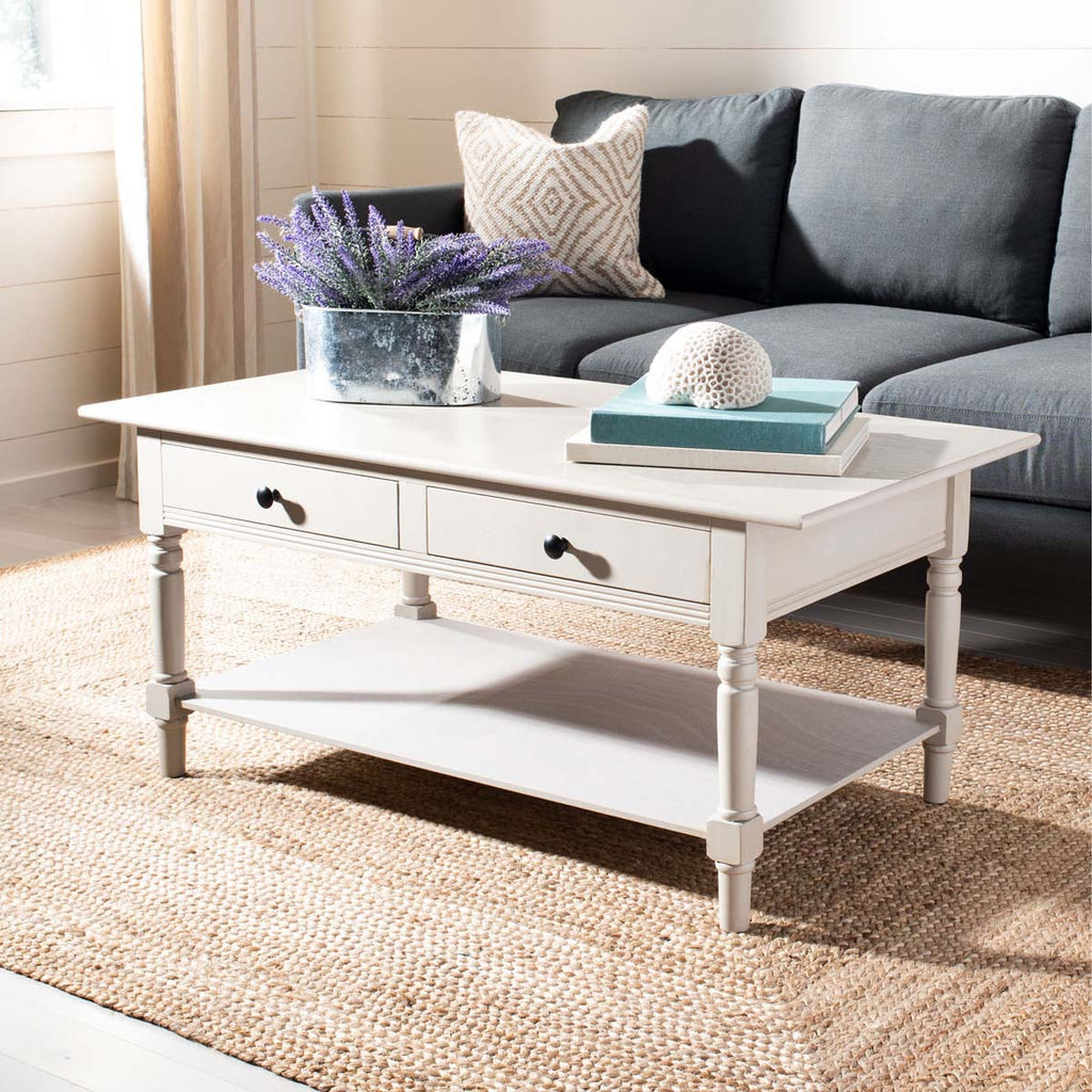 Safavieh Boris 2 Drawer Coffee Table - Vintage Grey