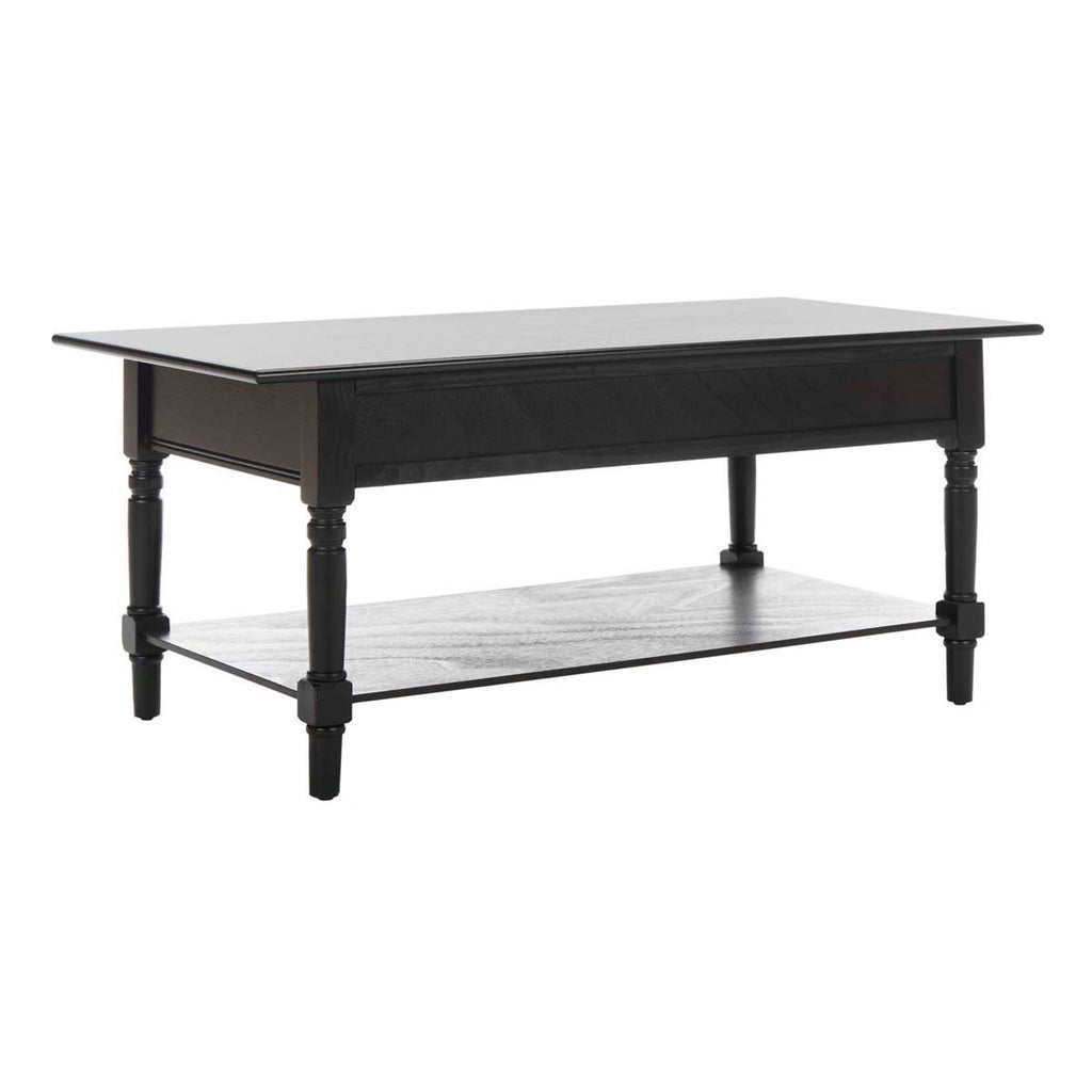 Safavieh Boris 2 Drawer Coffee Table - Distressed Black