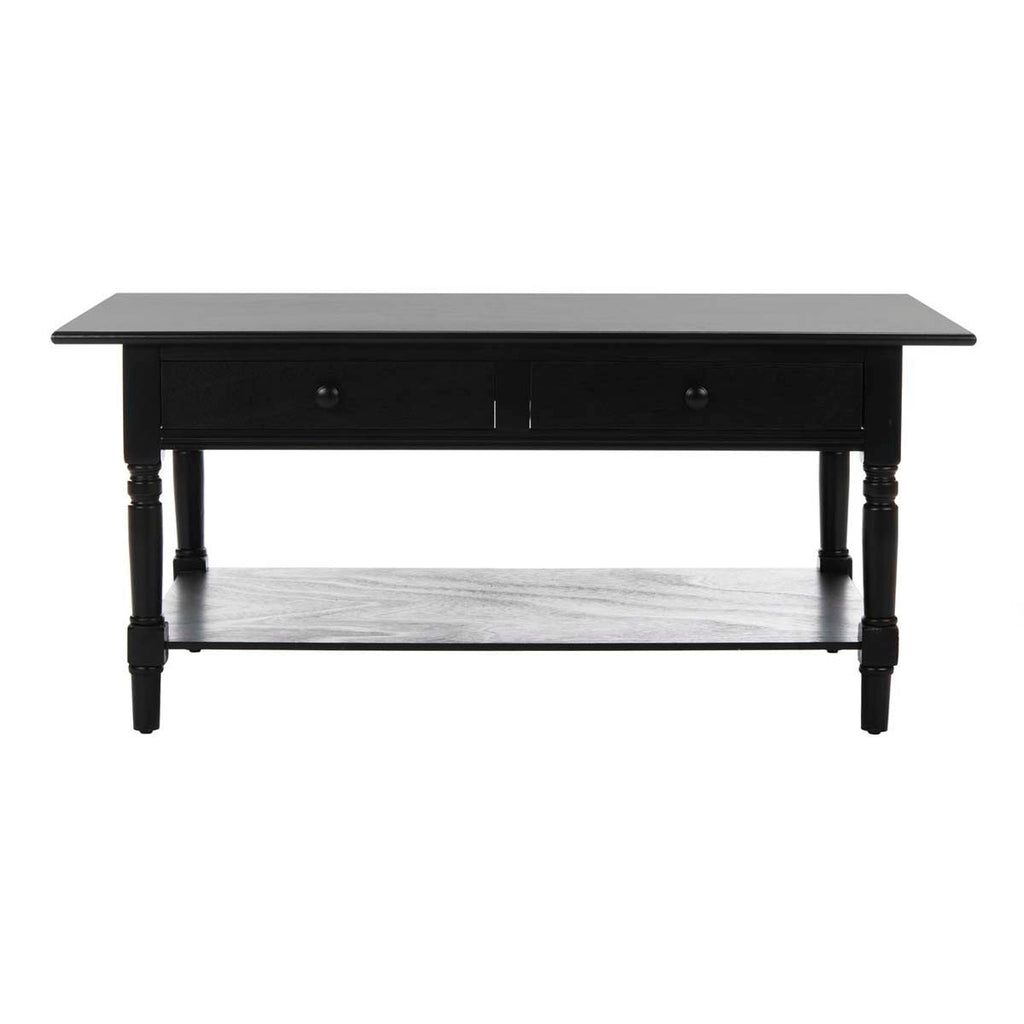 Safavieh Boris 2 Drawer Coffee Table - Distressed Black