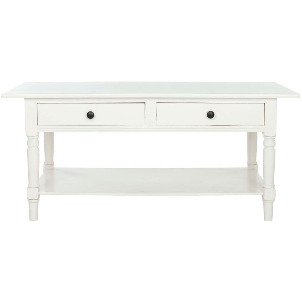 Safavieh Boris 2 Drawer Coffee Table - Distressed Cream