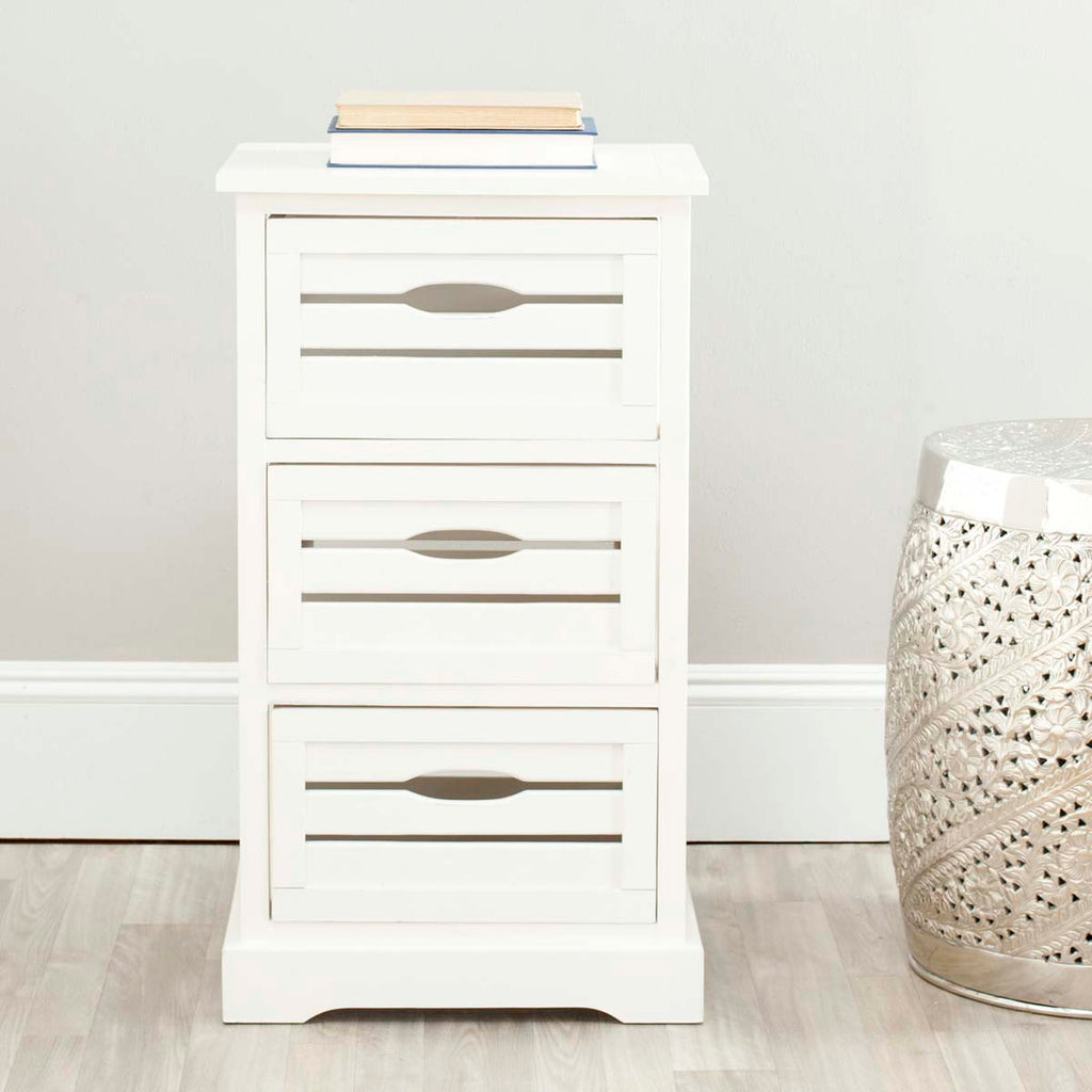 Safavieh Samara 3 Drawer Cabinet - Distressed Cream