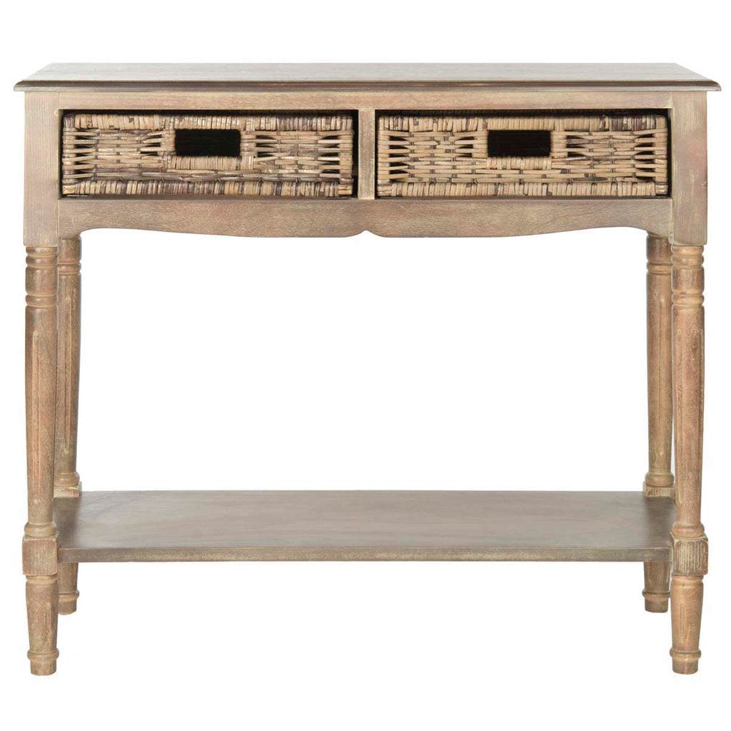 Safavieh Cdark Greyin 2 Drawer Console - Washed Natural Pine