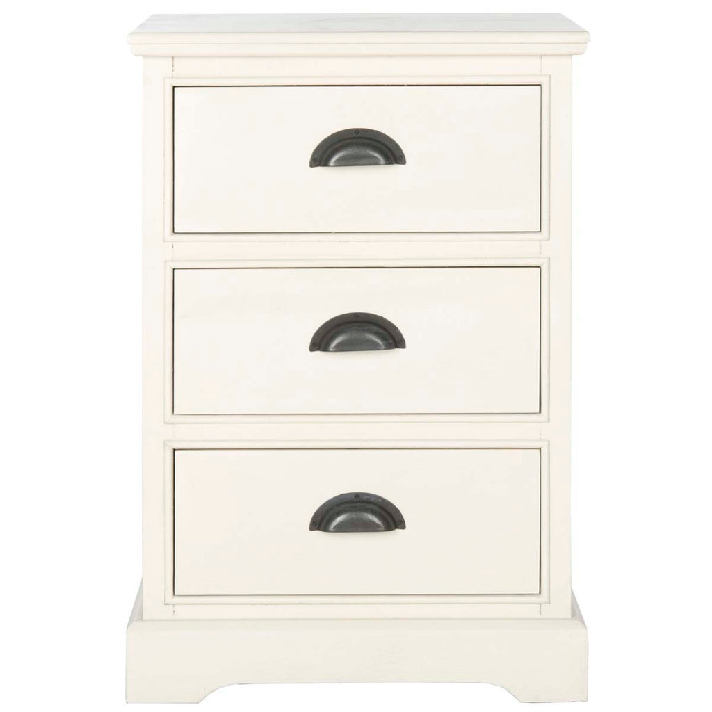 Safavieh Griffin 3 Drawer Side Table - White