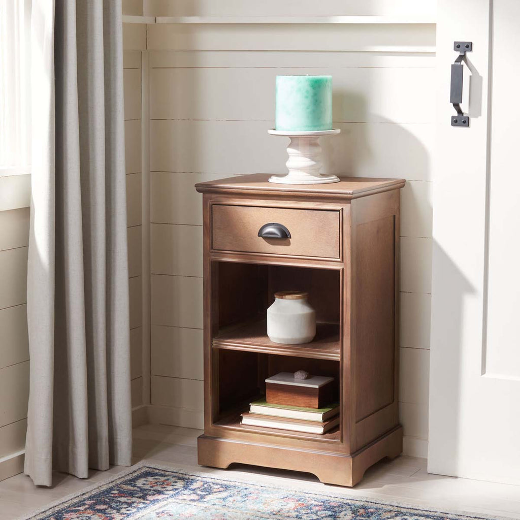 Safavieh Griffin Side Table W/ One Drawer - Washed Natural Pine