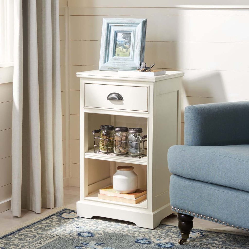 Safavieh Griffin One Drawer Side Table - White