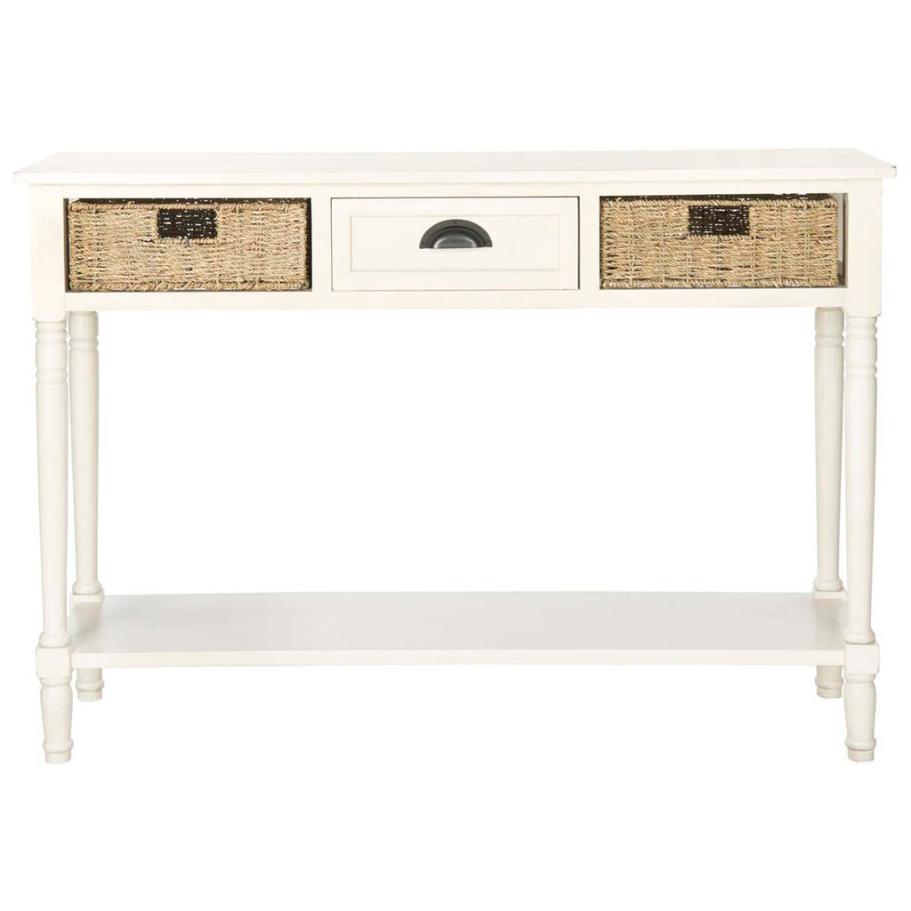 Safavieh Winifred Wicker Console Table With Storage - White