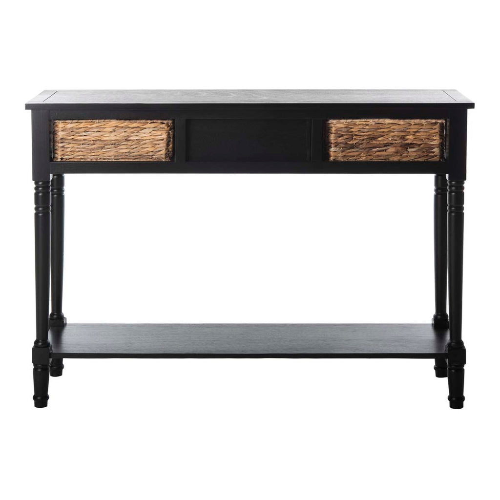 Safavieh Christa Console Table With Storage - Distressed Black