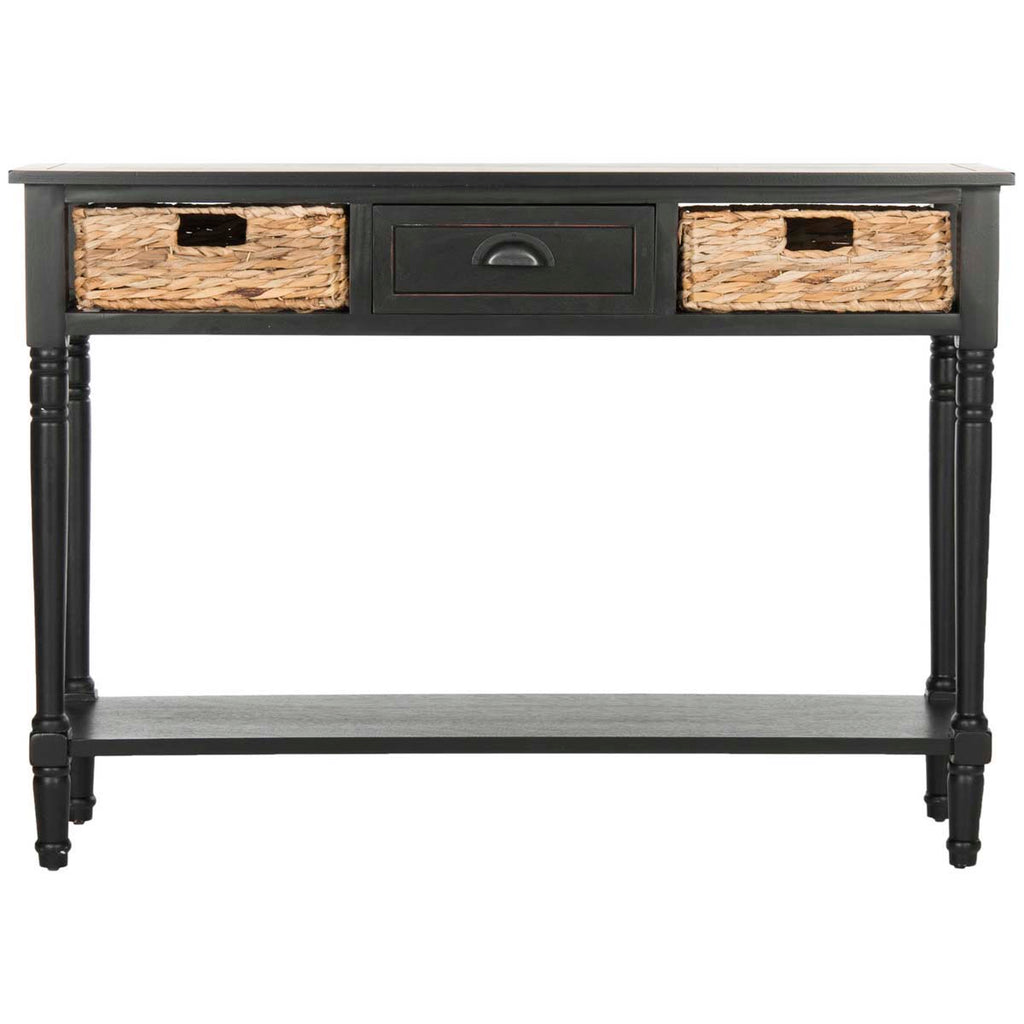 Safavieh Christa Console Table With Storage - Distressed Black