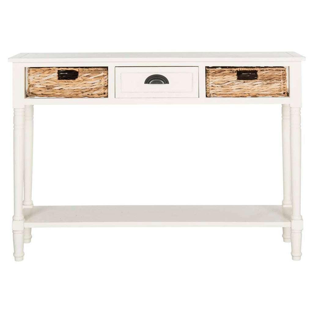 Safavieh Christa Console Table With Storage - Distressed White