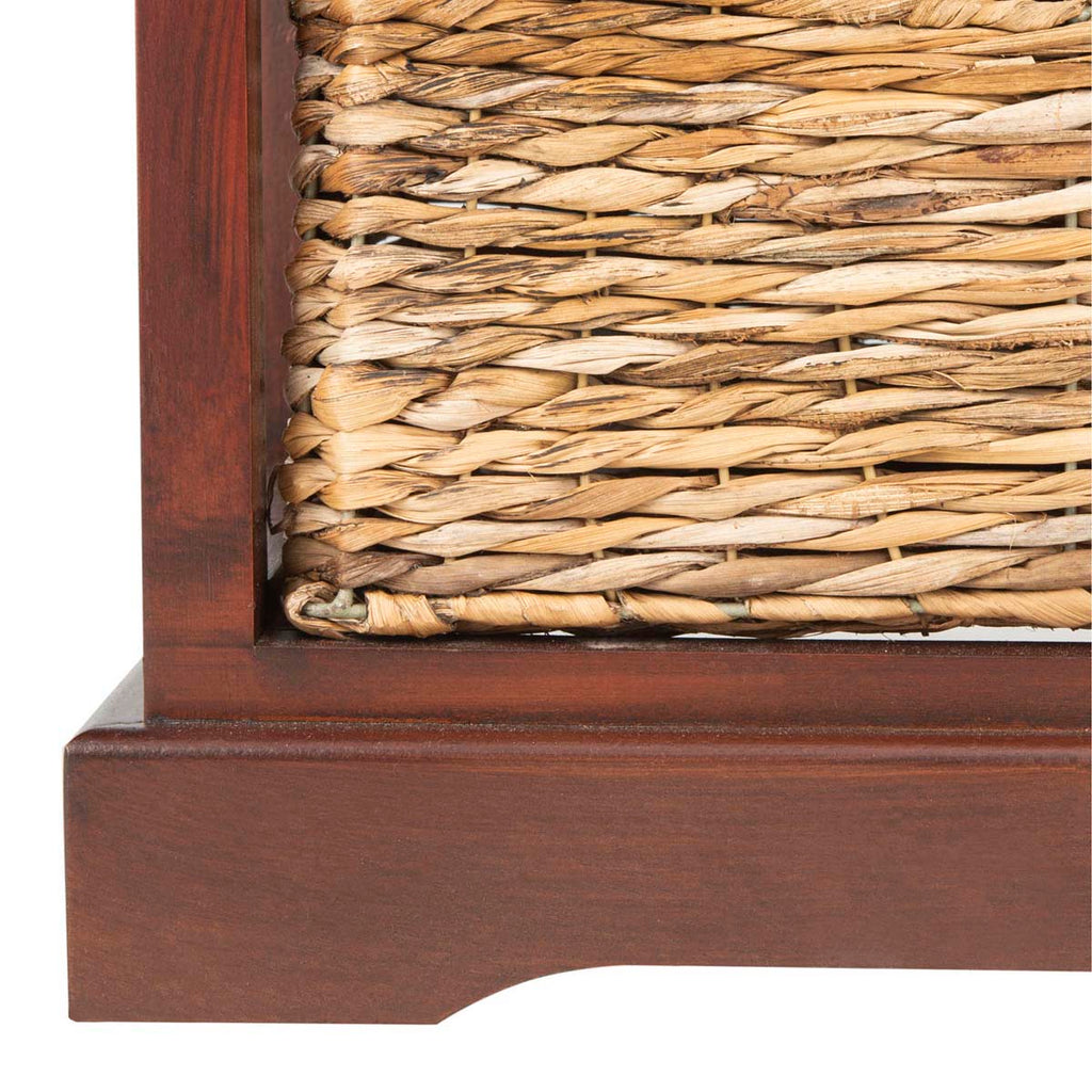 Safavieh Halle 3 Wicker Basket Storage Side Table - Cherry