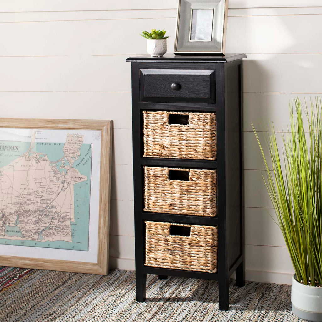 Safavieh Michaela Drawer Side Table - Distressed Black