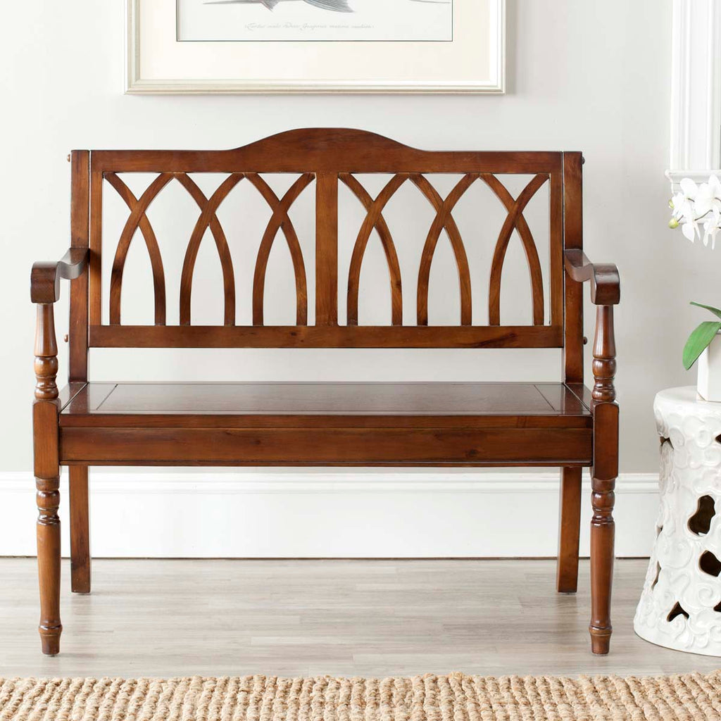 Safavieh Benjamin Bench - Dark Teak