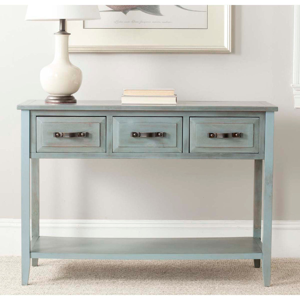 Safavieh Aiden 3 Drawer Console Table - Barn Blue