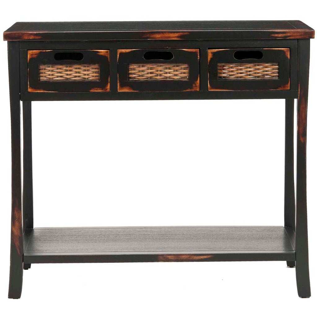 Safavieh Autumn 3 Drawer Console - Distressed Black