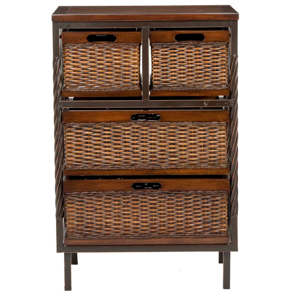 Safavieh Andrew 4 Drawer Storage Unit - Dark Teak