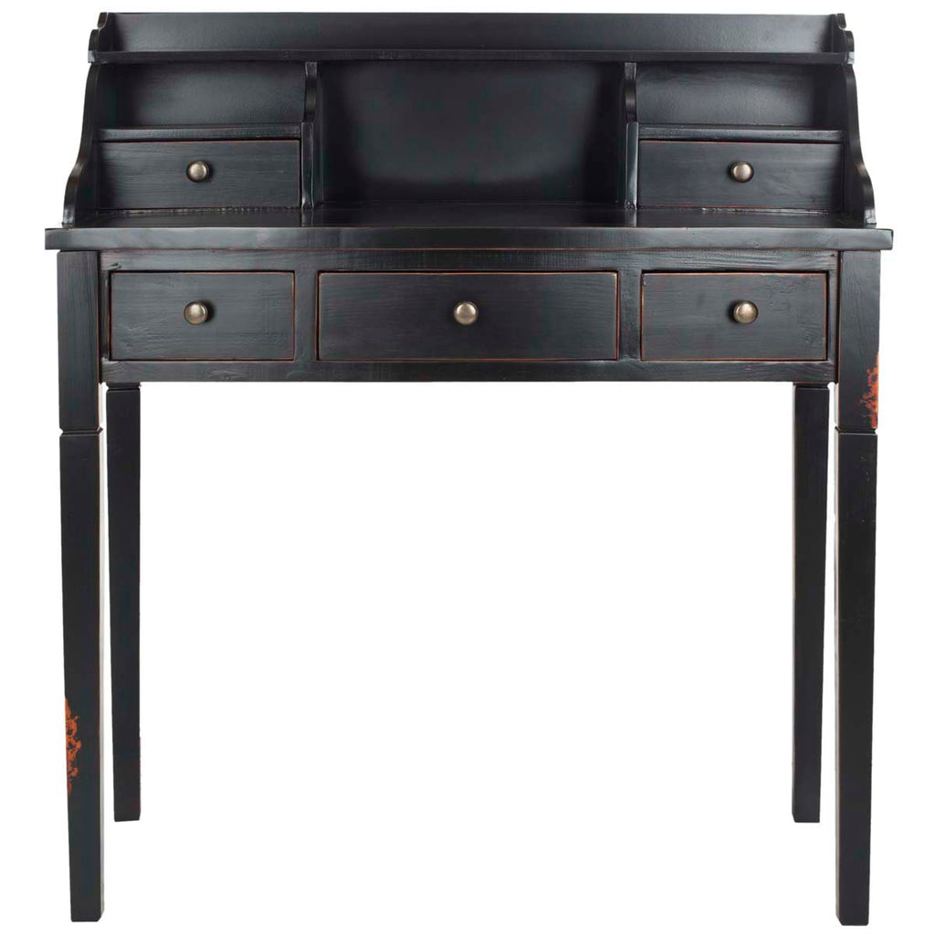 Safavieh Landon 5 Drawer Writing Desk - Distressed Black