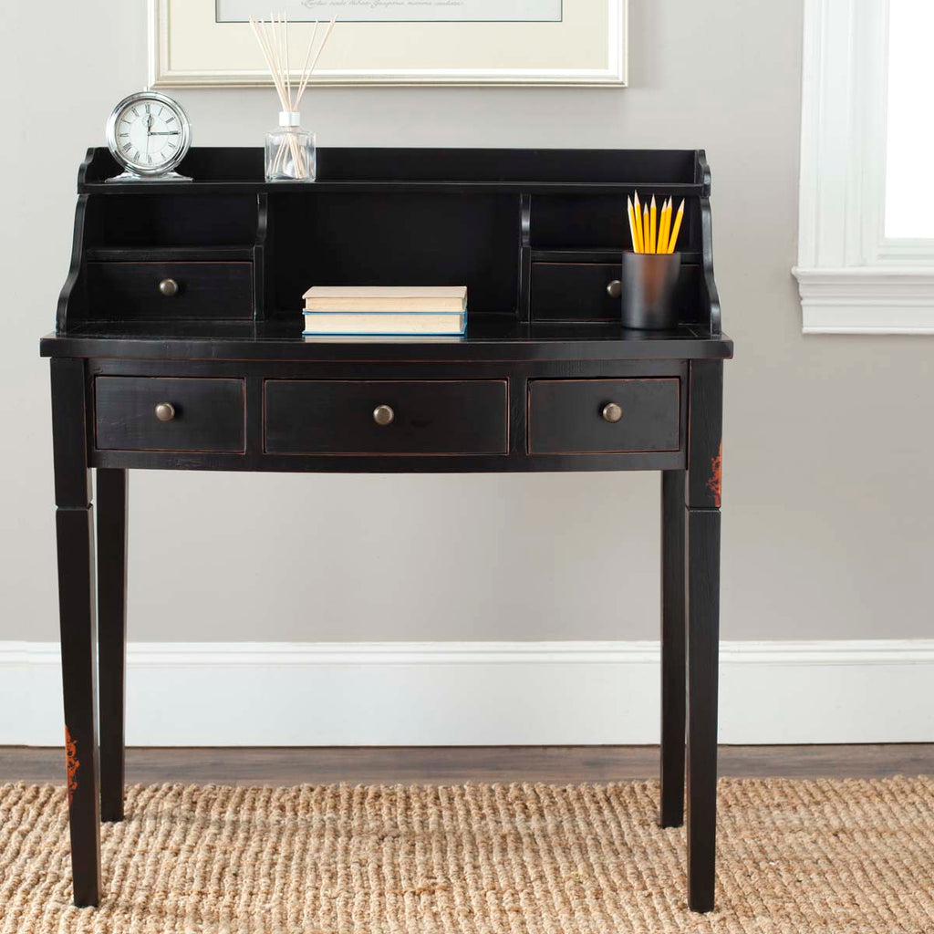 Safavieh Landon 5 Drawer Writing Desk - Distressed Black