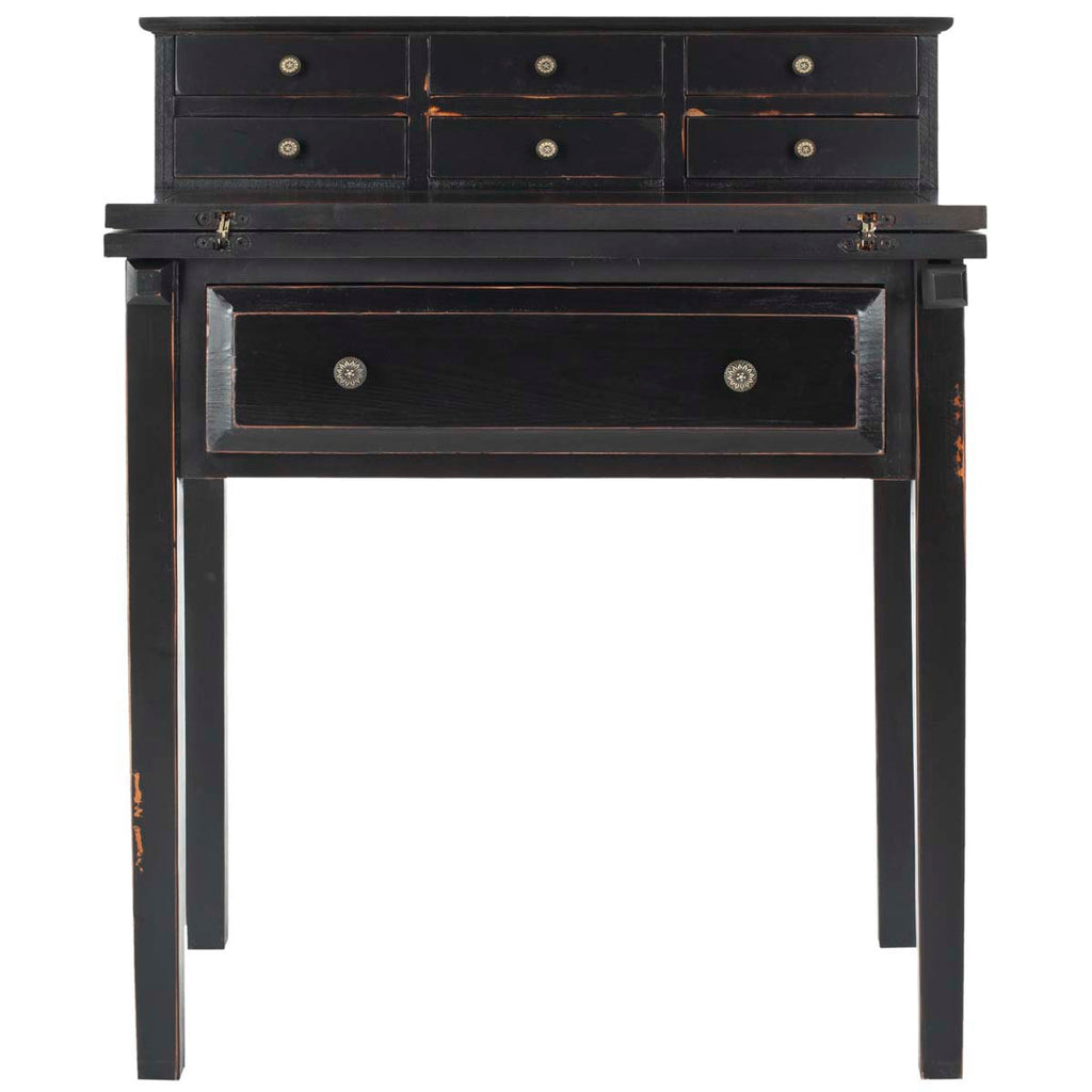 Safavieh Abigail 7 Drawer Fold Down Desk - Black