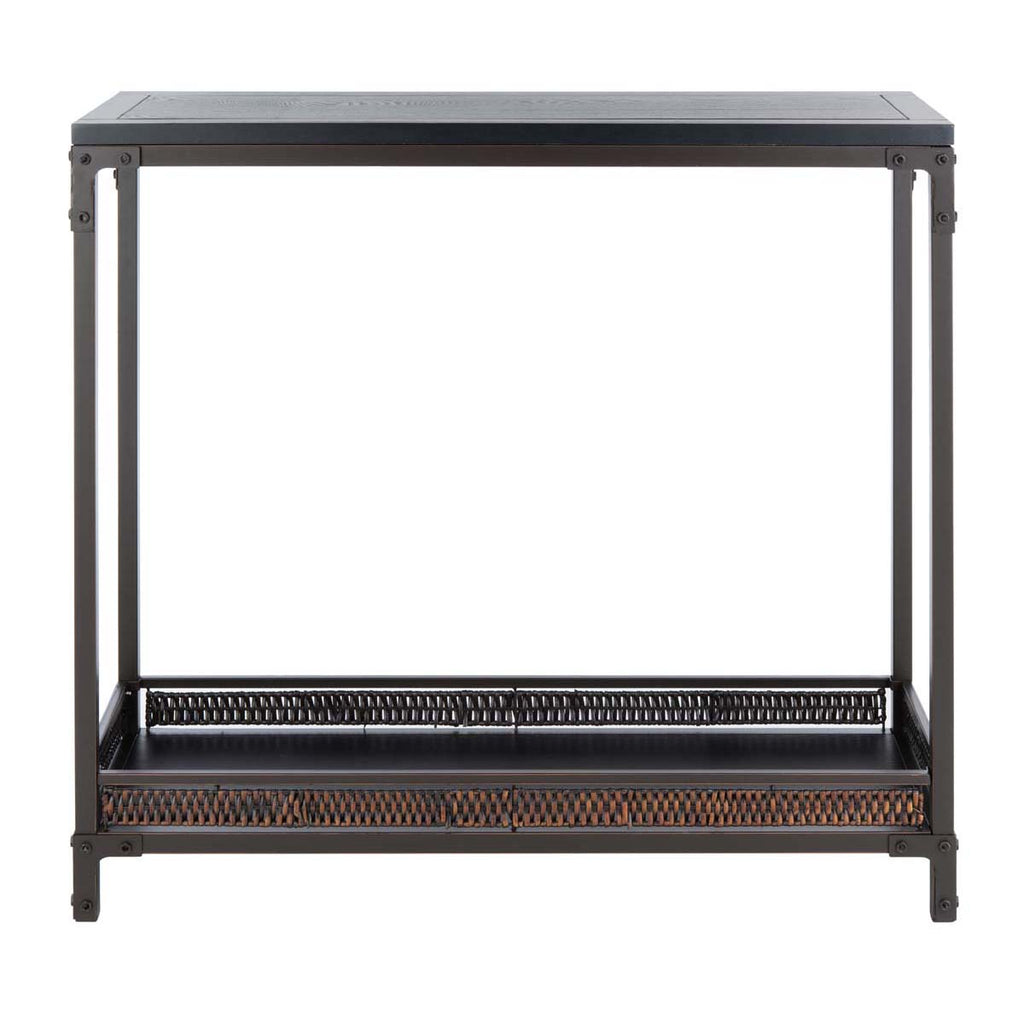 Safavieh Dinesh Console With Storage Shelf - Black/Dark Walnut