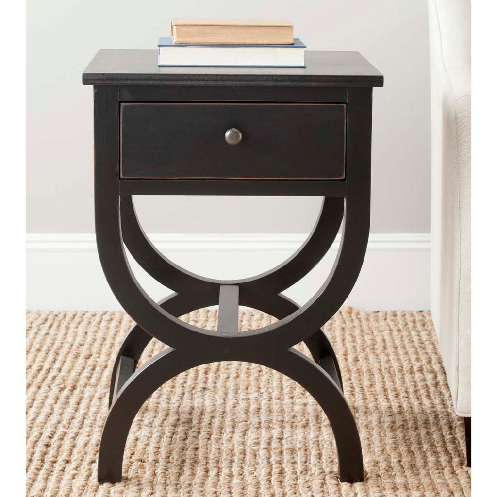 Safavieh Maxine Nightstand With Storage Drawer - Black