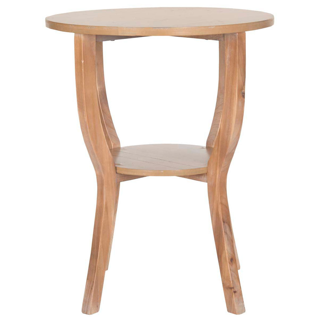 Safavieh Rhodes Round Pedestal Accent Table - Honey Natural