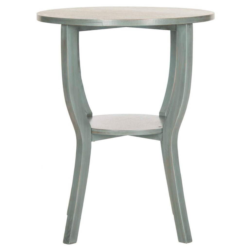 Safavieh Rhodes Round Pedestal Accent Table - Barn Blue