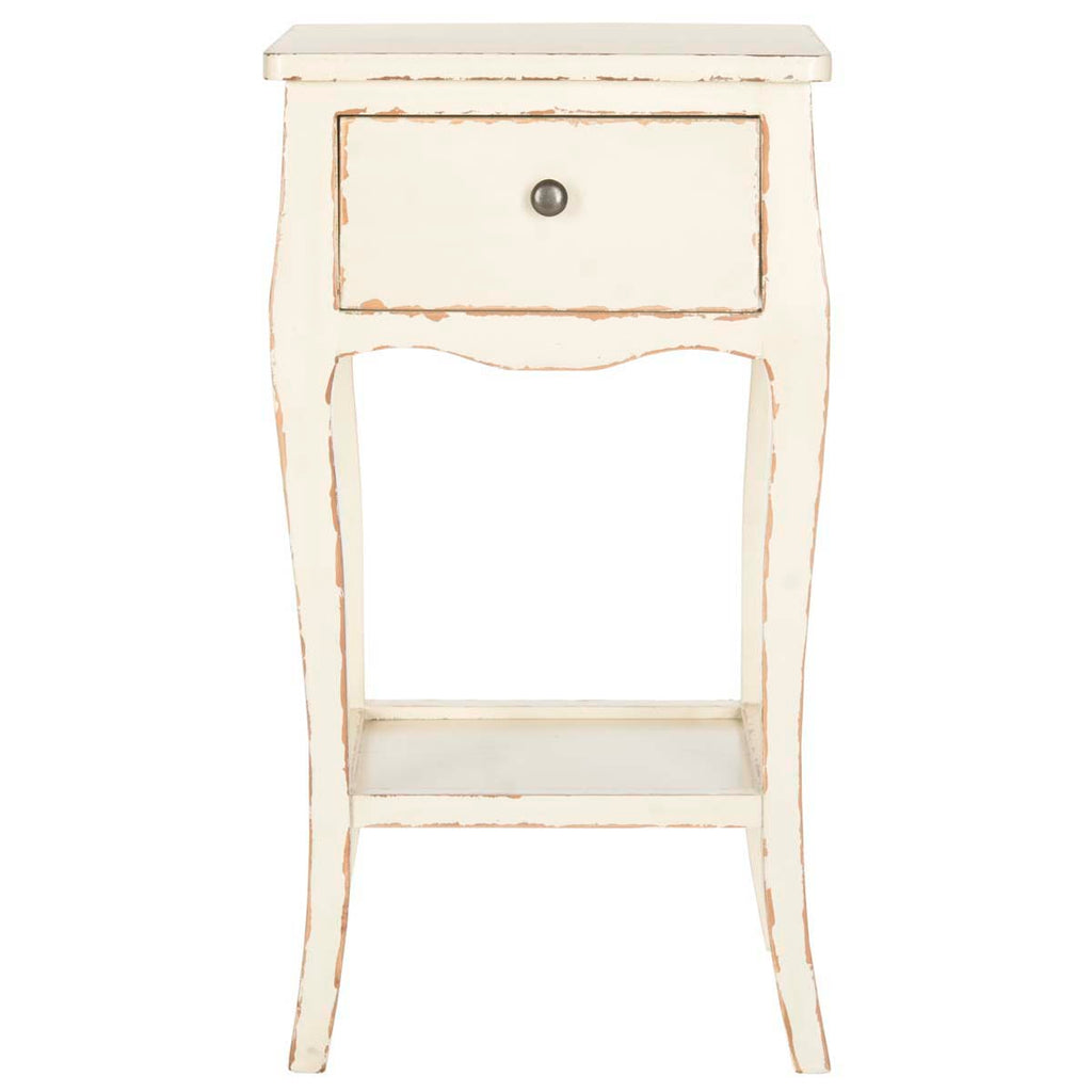 Safavieh Thelma End Table With Storage Drawer - Distressed Vanilla