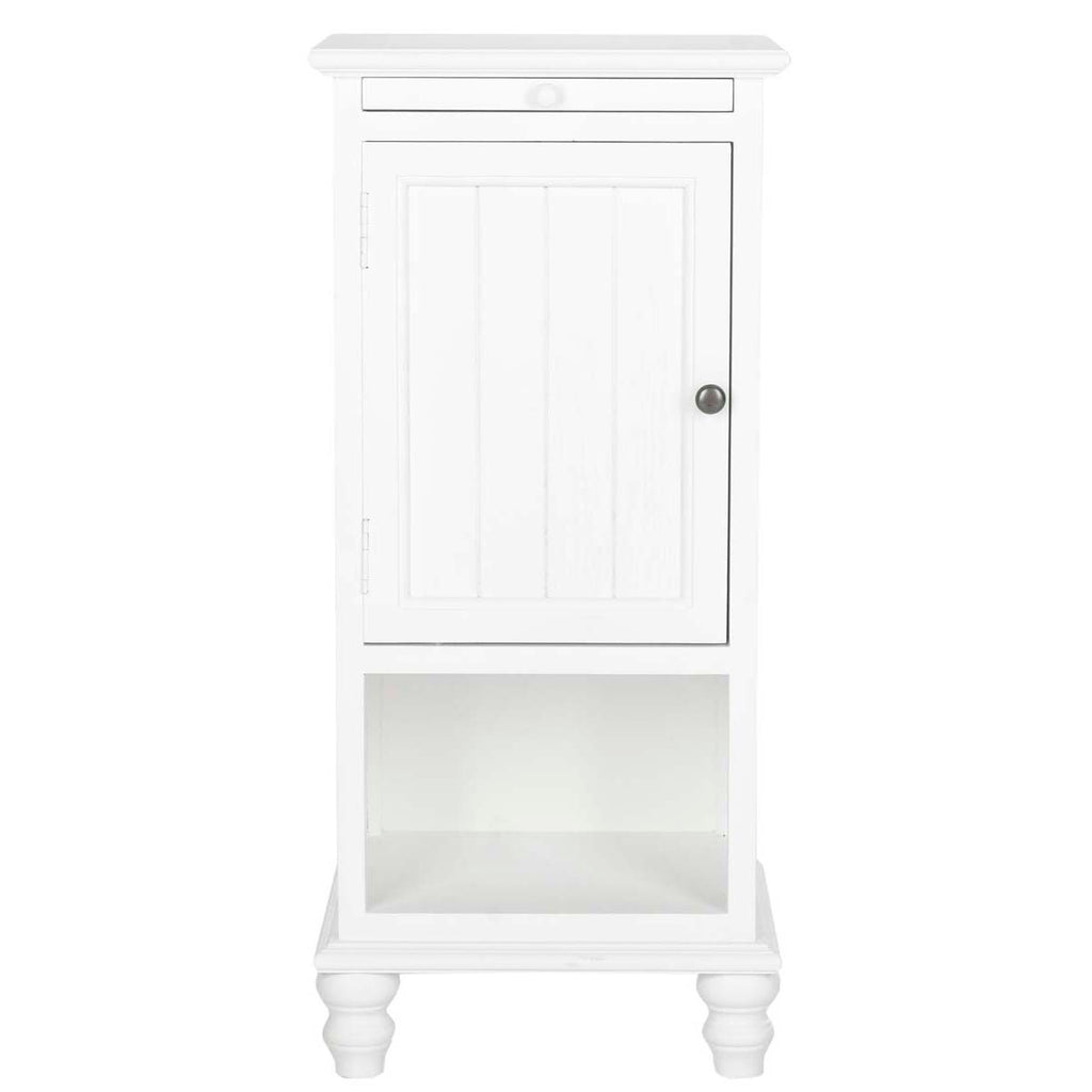 Safavieh Jezabel One Cabinet End Table W/ Pull Out Tray - White