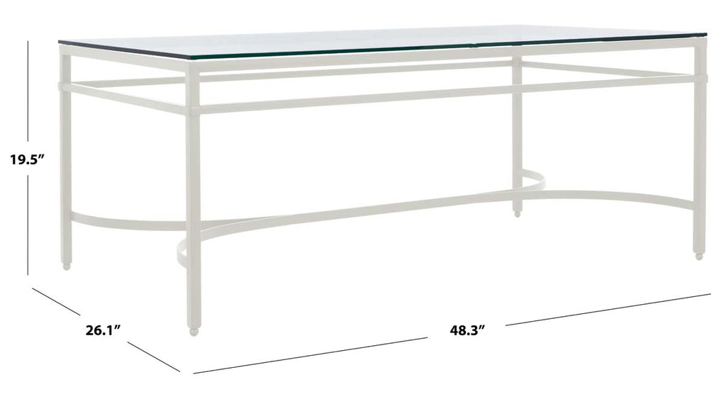 Safavieh Couture Abelard Glass Cocktail Table - White