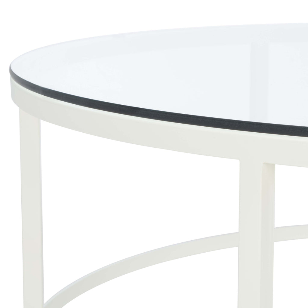 Safavieh Couture Edmund Glass Cocktail Table - White