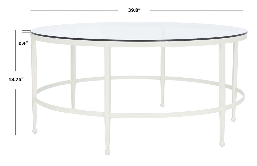 Safavieh Couture Edmund Glass Cocktail Table - White