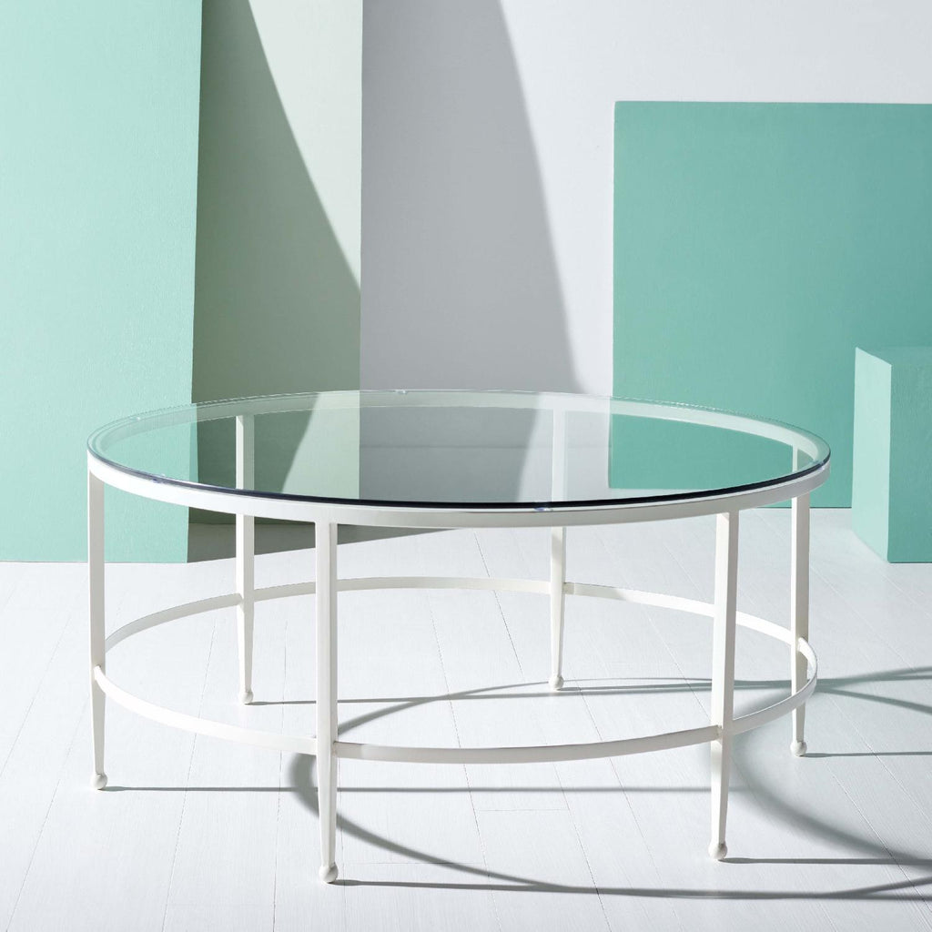 Safavieh Couture Edmund Glass Cocktail Table - White