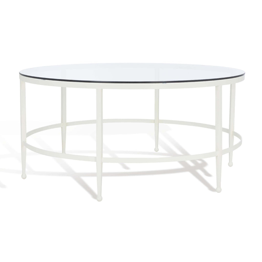 Safavieh Couture Edmund Glass Cocktail Table - White