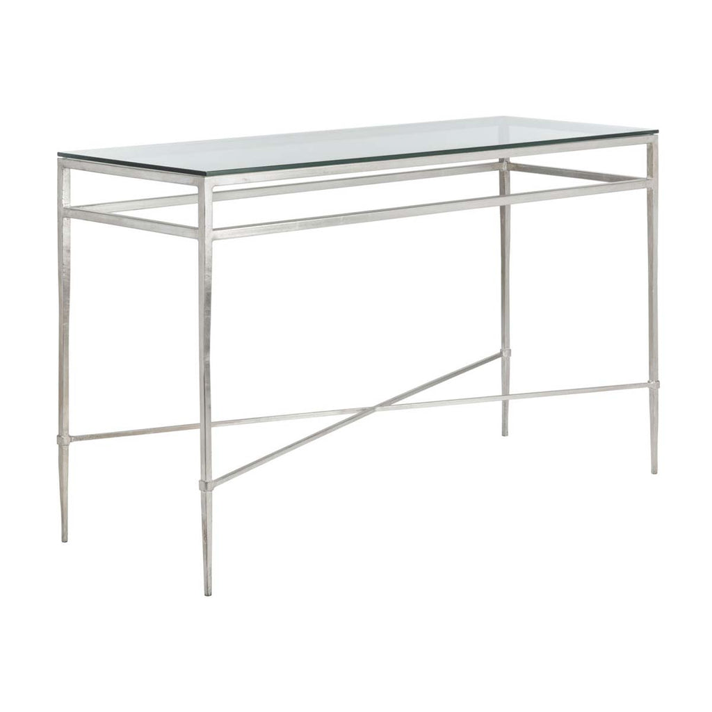 Safavieh Couture Baumgarten Antique Silver Glass Console Table - Silver / Glass