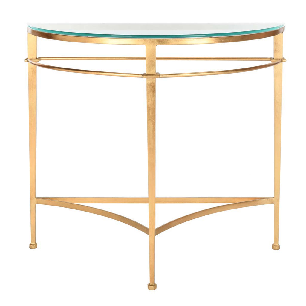 Safavieh Couture Baur Antique Gold Glass Console Table - Gold / Glass