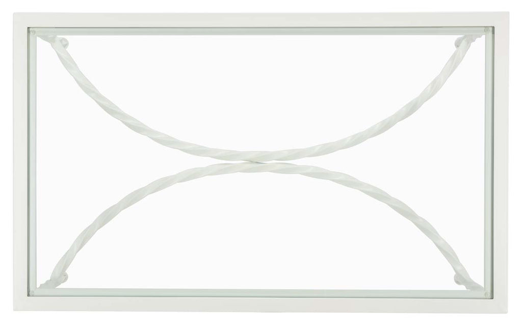 Safavieh Couture Matilda Silver Leaf Glass Coffee Table - White