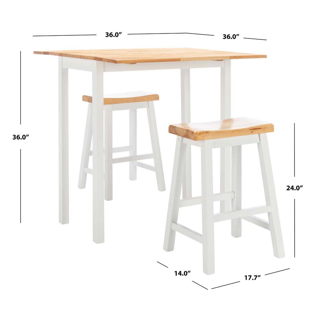 Safavieh Graham 3 Pc Set Pub Table - Natural / White