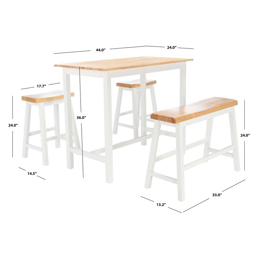 Safavieh  Ronin 4 Pc Set Pub Table - Natural / White