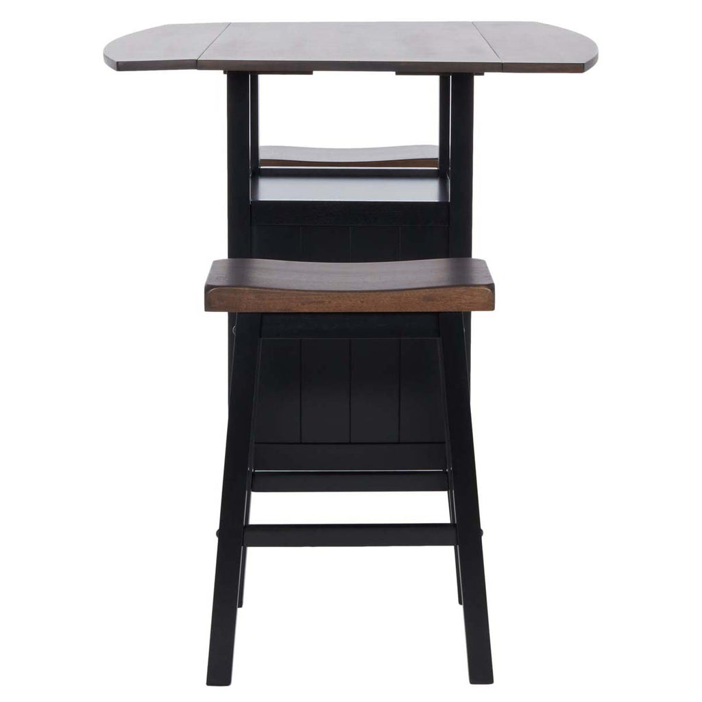 Safavieh  Emeric 3 Pc Set Drop Leaf Pub Table-Dark Espresso / Black