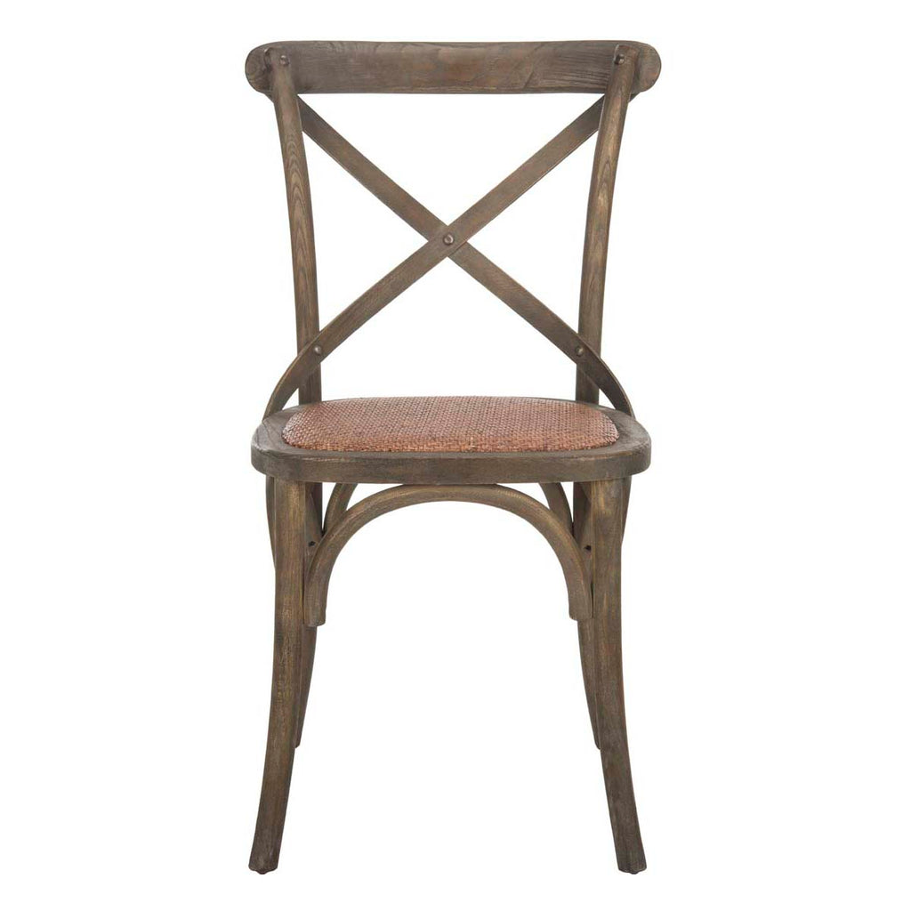 Safavieh Franklin 18''H X Back Farmhouse Chair (Set Of 2)-Weathered Grey