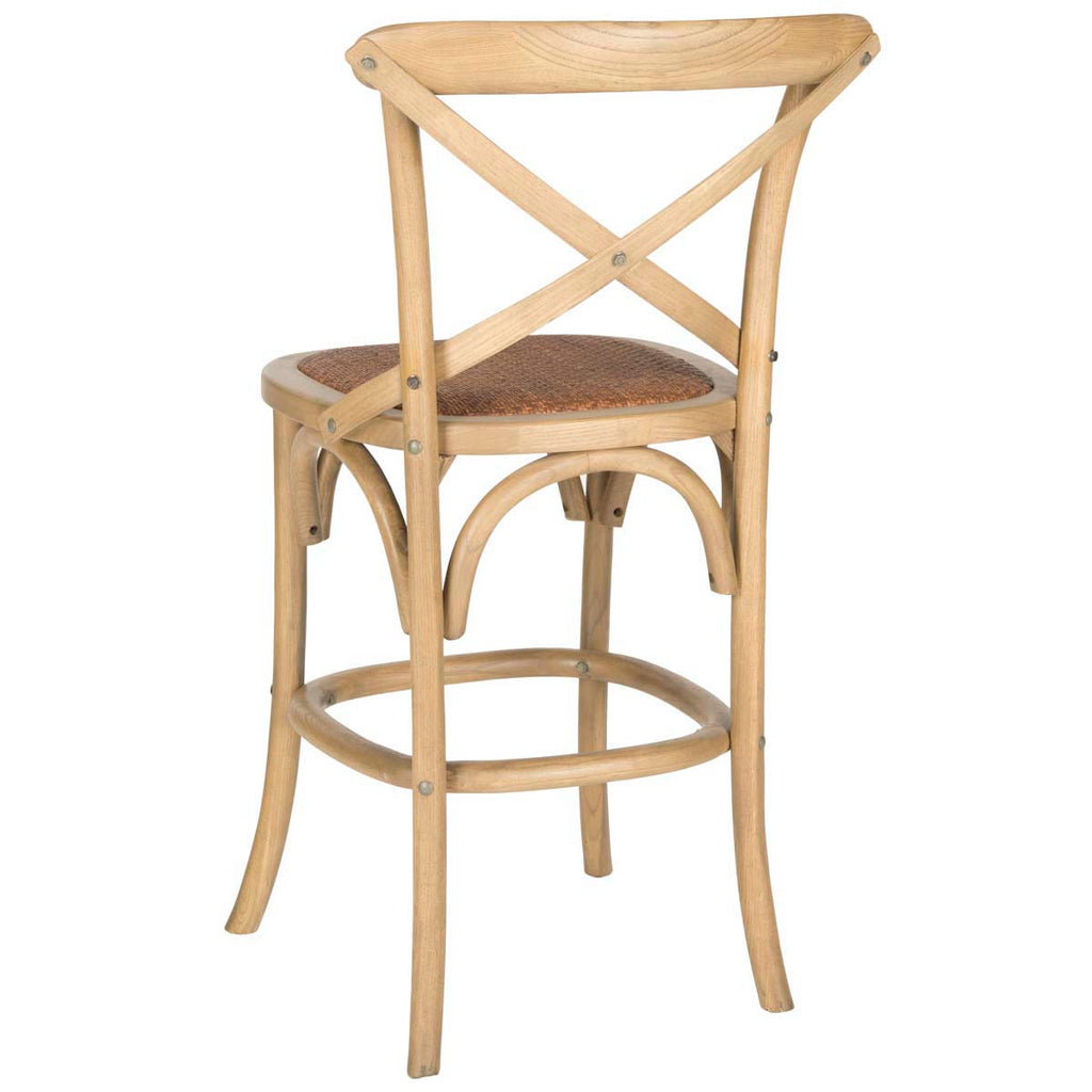 Safavieh Franklin X Back Counter Stool - Weathered Oak