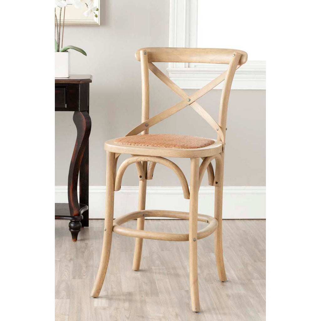 Safavieh Franklin X Back Counter Stool - Weathered Oak