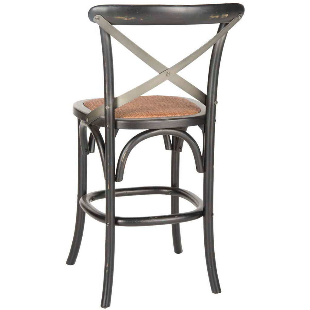 Safavieh Eleanr X Back Counter Stool - Black